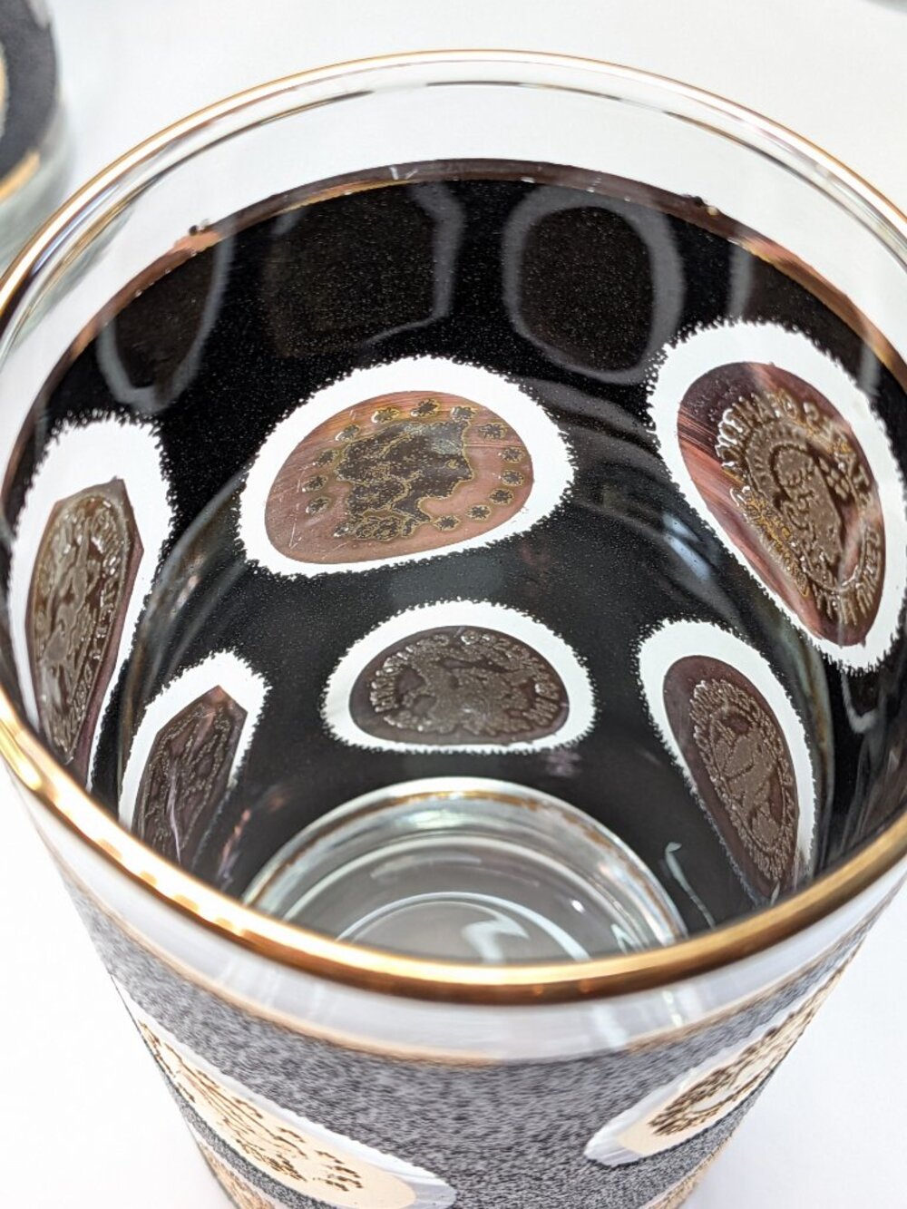 Set of 8 Vintage Culver Glass Panama Pacific 22k Gold Coin Highball Tumblers MCM - Picture 11 of 12